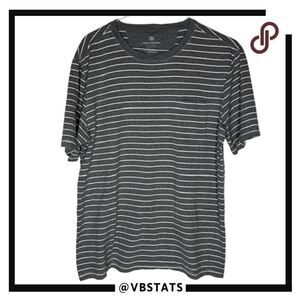 Mack Weldon‎ Men's Striped Short Sleeve Tee Gray White Size XXL